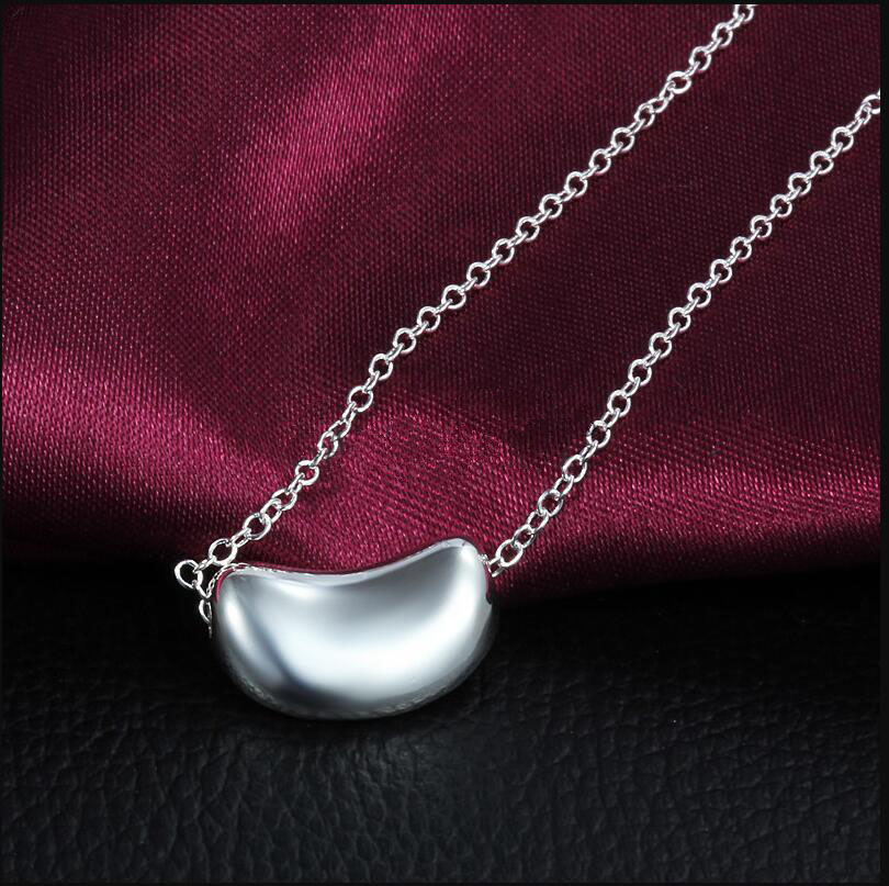 Brand new Soybean necklace sterling silver plate necklace STSN108,hot sale fashion 925 silver pendant necklace factory free shipping