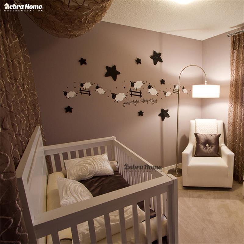 Jumping Sheep Wall Sticker Good Night Sleep Tight Decal Counting Sheep Kids Baby Room Bedroom Nursery 40x120cm Home Decoration