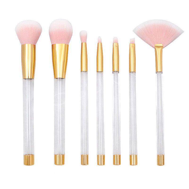 7pcs Makeup Brush Set Diamond Pro Highlighter Brushes Concealer Make Up Brush Crystal Kwasten Set with empty handle can be refilled 100sets