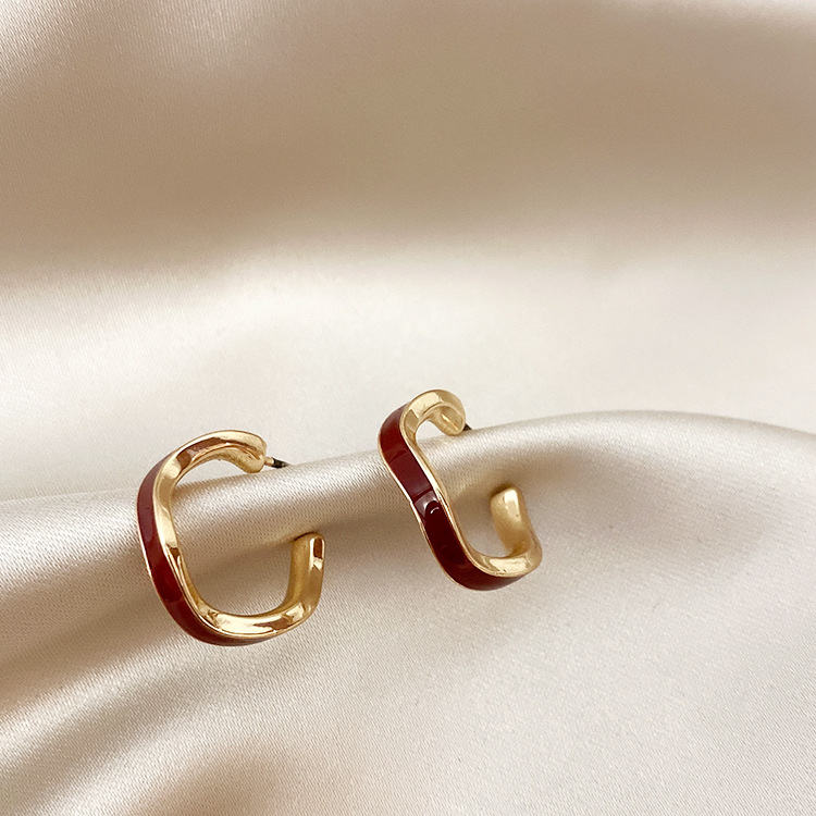 Hoop & Huggie Fashion Korean Red C Type Distortion Earrings For Women S925 Silver Needle Drip Glaze Trendy Earring Jewelry Accessories
Hoop & Huggie Fashion Korean Red C Type Distortion Earrings For Women S925 Silver Needle Drip Glaze Trendy Earring Jewelry Accessories