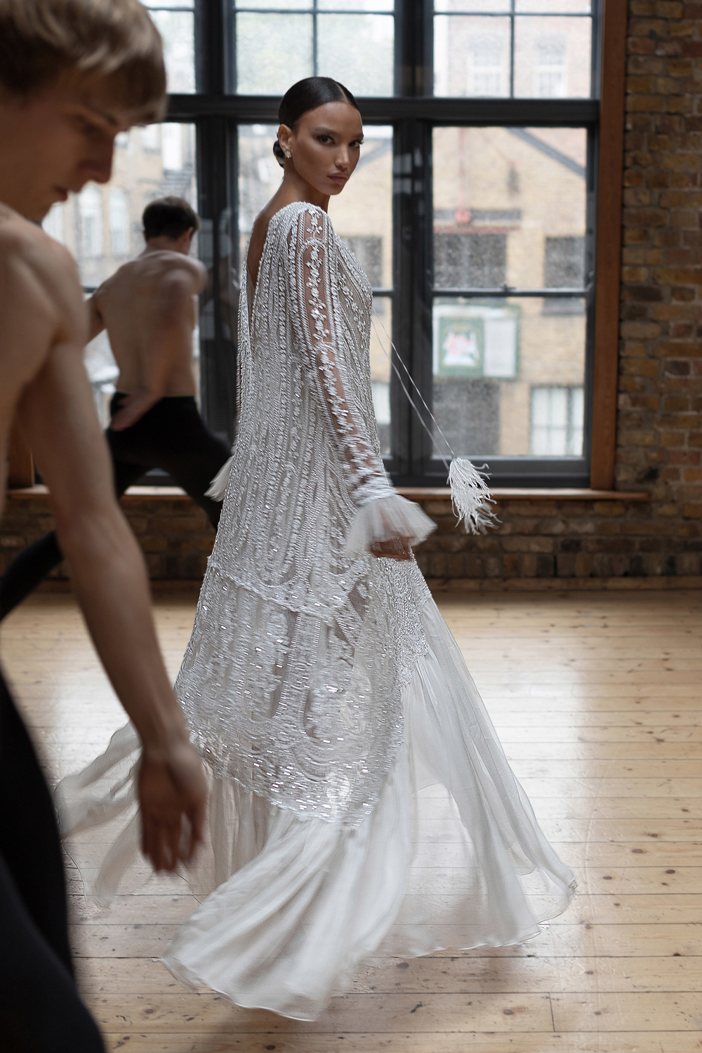 2019 Lior Charchy Bohemian Wedding Dresses V Neck Lace Appliques Beads Beach Bridal Gowns A Line Floor Length Boho Wedding Dress Sleeves