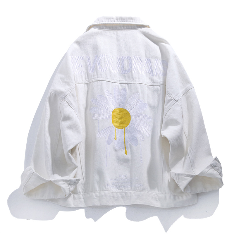 2020 Spring Purple Pink Streetwear Floral Embroidery Women Denim Jacket Korean Casual Loose Jeans Coat Female Outwear Tops CY200515