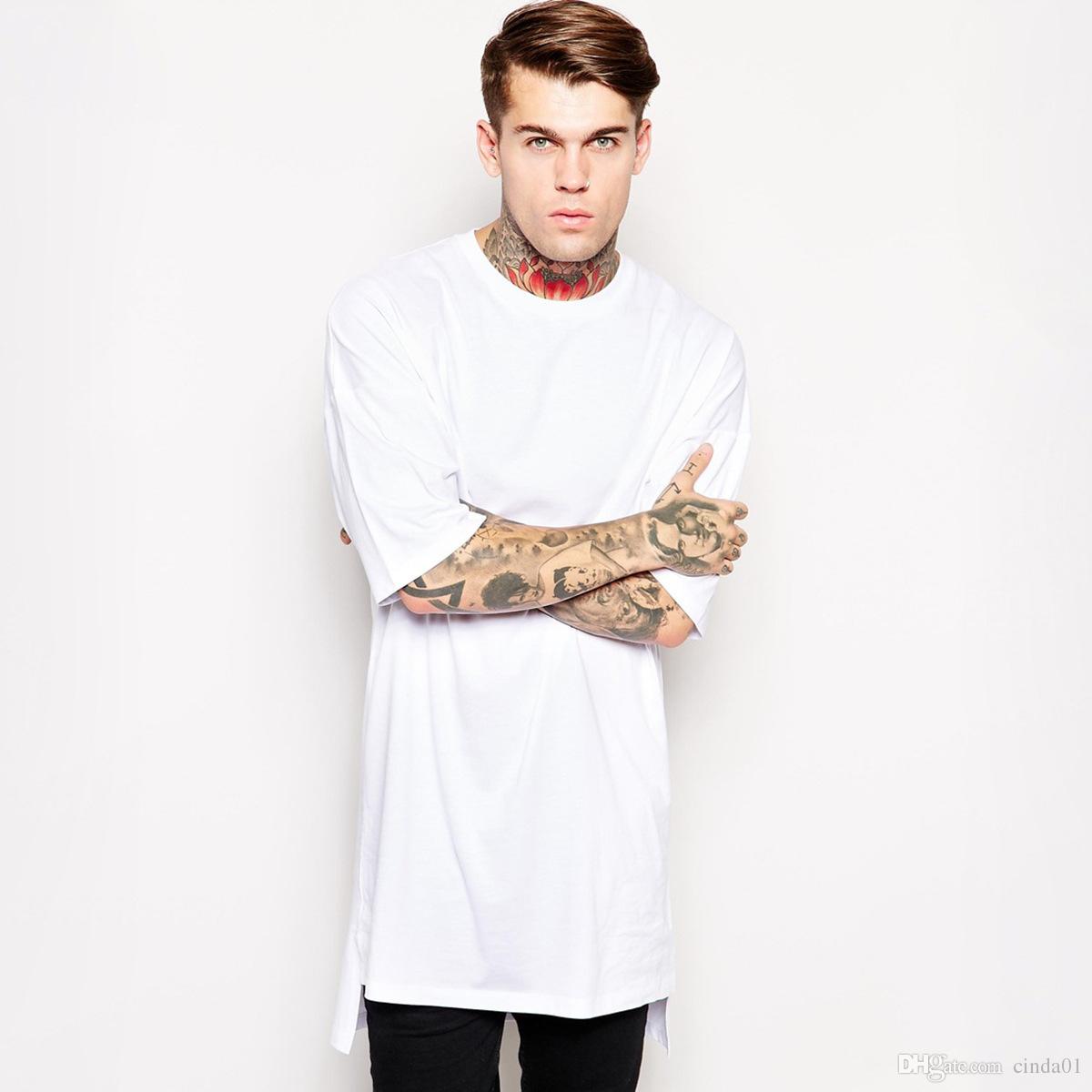 Youth Tee Hip Hop Longlines Cotton Stretch Short Sleeved T shirt Loose Mens Wear High Street Long Shirt, White
Youth Tee Hip Hop Longlines Cotton Stretch Short Sleeved T shirt Loose Mens Wear High Street Long Shirt, White