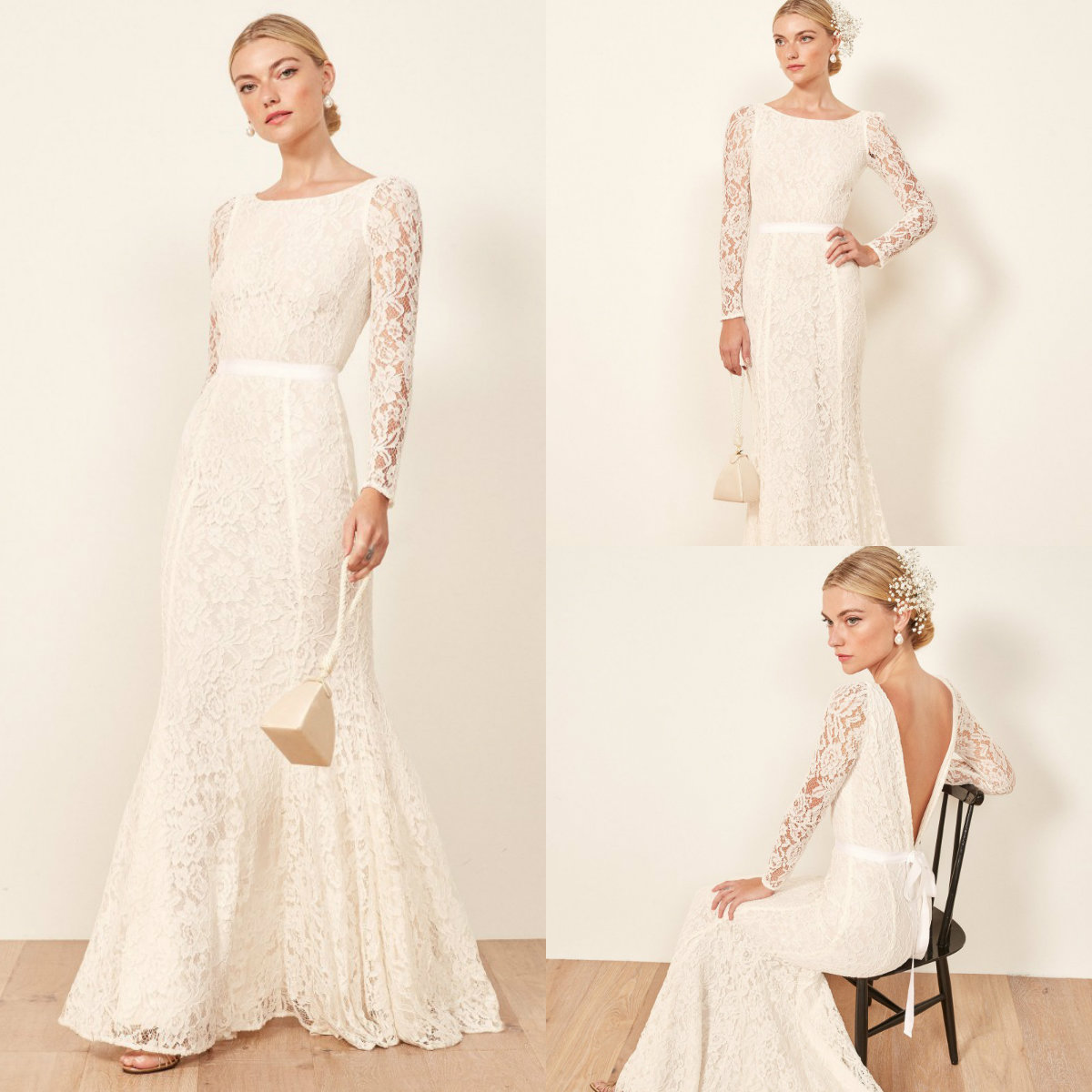 Elegant Mermaid Wedding Dresses With Long Sleeve Jewel Neck Lace Appliqued Bohemian Wedding Dress Custom Made Plus Size vestidos de novia, Black
Elegant Mermaid Wedding Dresses With Long Sleeve Jewel Neck Lace Appliqued Bohemian Wedding Dress Custom Made Plus Size vestidos de novia, Black