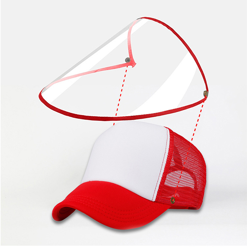 Dust-proof Anti-splash Baseball Cap With Dust-proof Transparent Cover Outdoor Face Mask High Quality Cotton Material FP8