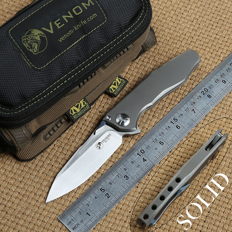 VENOM Wing S35VN SOLID Titanium Flipper folding Kevin John knife ceramic ball bearing camping hunting pocket knife EDC tools 
VENOM Wing S35VN SOLID Titanium Flipper folding Kevin John knife ceramic ball bearing camping hunting pocket knife EDC tools