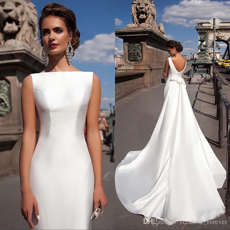 Elegant Bateau Neck Satin Mermaid Wedding Dresses Sleeveless Fitted Detachable Train Long Bridal Gowns Plus Size Bride Gowns, Pink
Elegant Bateau Neck Satin Mermaid Wedding Dresses Sleeveless Fitted Detachable Train Long Bridal Gowns Plus Size Bride Gowns, Pink