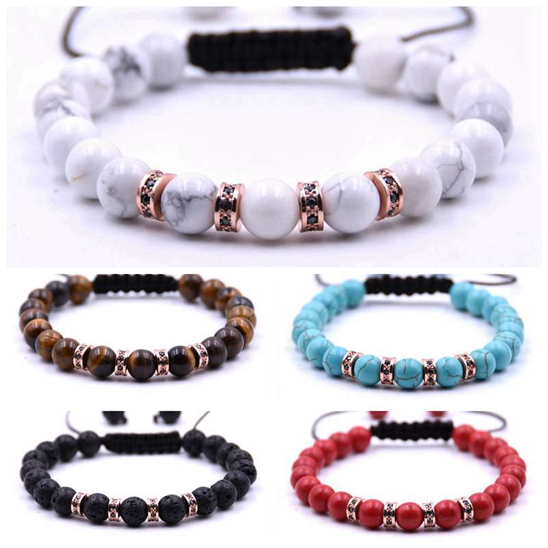 Rose gold septum essential oil bracelet adjustable beads bracelet lava perfume spread bracelet