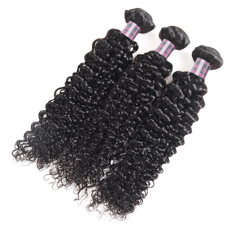 Ishow Deep Loose Brazilian Body Virgin Extensions Peruvian Human Hair Bundles Water Curly Wefts Weave for Women All Ages 8-28inch Natural Black