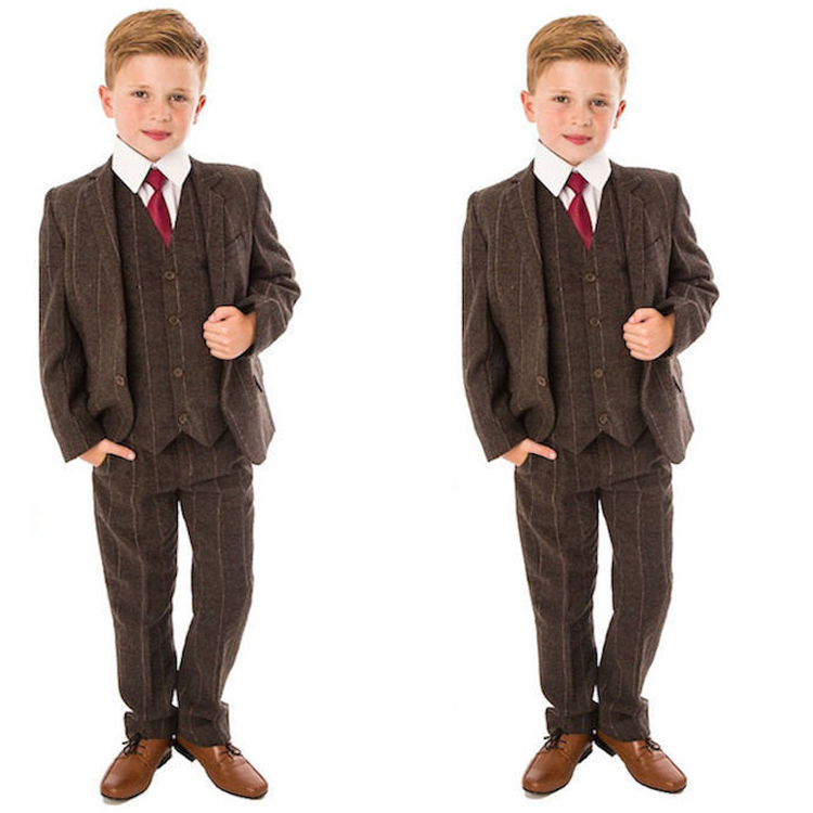 Custom Made Two Button Boys Wedding Tuxedos Notch Lapel Fashion High Quality Kids Formal Wear Suits