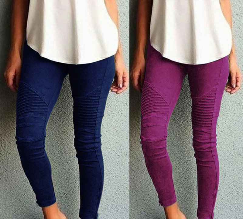 2021 Europe United States ladies fashion casual Slim elastic pants green black blue support mixed batch