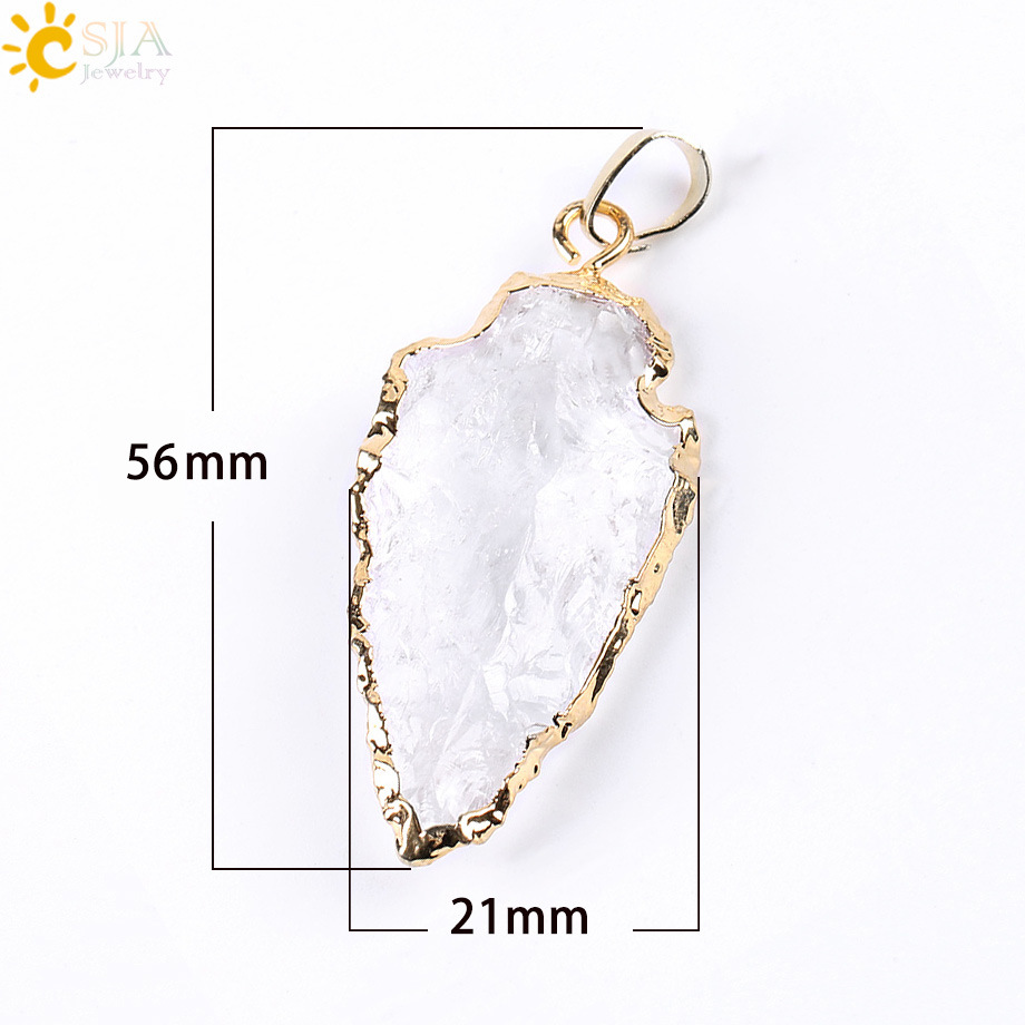 wholesale Crystal Natural Stone Pendant Necklace Arrow Healing Crystal Necklace For Women 2020 hot sale necklace