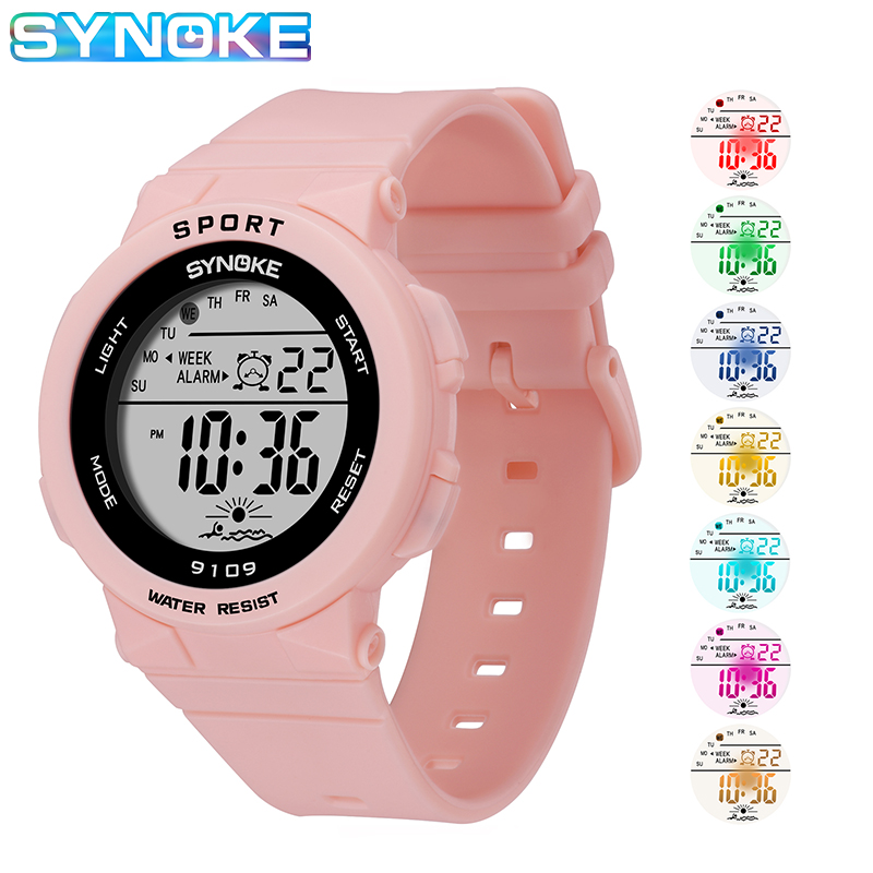 SYNOKE Pink Women Digital Watch 50m Waterproof Ladies Watches Unisex Watch Elegant Silicone Strap With Luminous, White
SYNOKE Pink Women Digital Watch 50m Waterproof Ladies Watches Unisex Watch Elegant Silicone Strap With Luminous, White