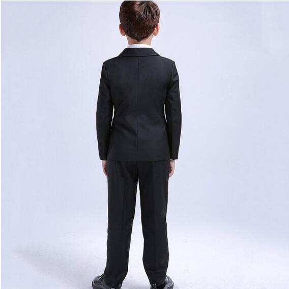 Popular High Quality Boy's Formal Wear Notched Lapel Black Three Pieces (Jacket +Pant+Vest) Boys Wedding Tuxedos