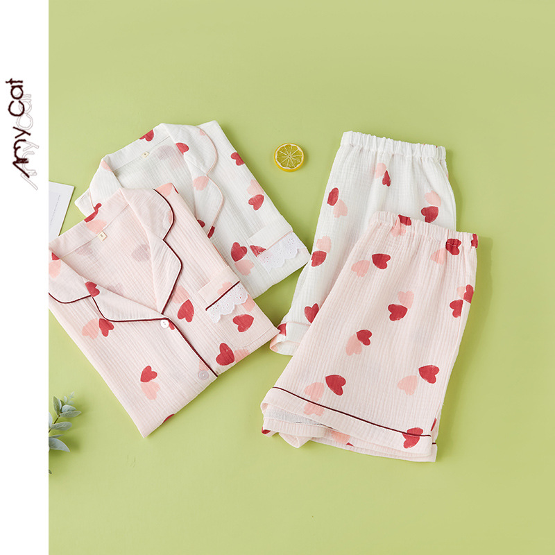 Summer 2020 cotton love printed short-sleeved shorts pajamas set 2colors pijamas feminino pizama damska pink pyjamas women
Summer 2020 cotton love printed short-sleeved shorts pajamas set 2colors pijamas feminino pizama damska pink pyjamas women