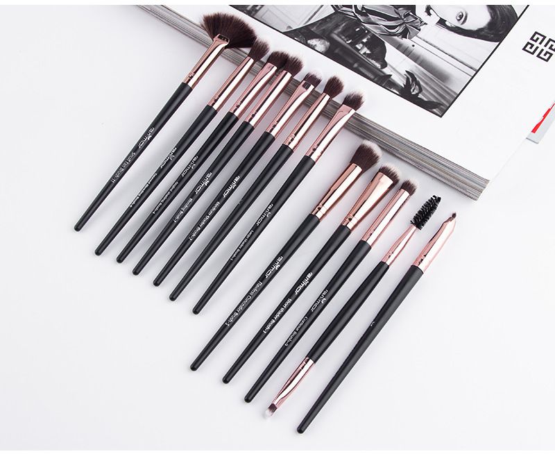 Anmor Makeup Brushes 12pcs/set Eye Shadow Blending Eyeliner Eyelash Eyebrow Brushes For Makeup Professional Eye shadow Brush 50sets/lot DHL