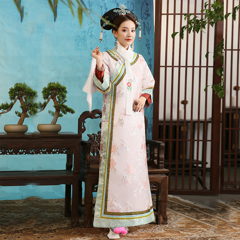 Vintage long Sleeve Dress women Ancient traditional ethnic clothing evening party cheongsams dress long qipao gown
