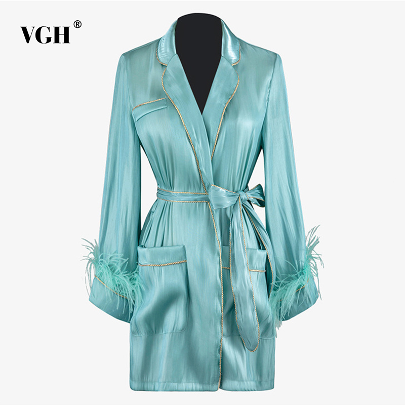 VGH Patchwork Feather Women' Jackets Lapel Collar Long Sleeve High Waist Lace Up Bowknot Female Coats 2019 Autumn Fashion, Green
VGH Patchwork Feather Women' Jackets Lapel Collar Long Sleeve High Waist Lace Up Bowknot Female Coats 2019 Autumn Fashion, Green