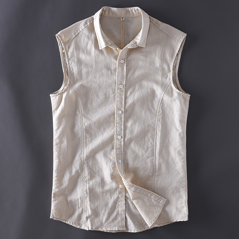 Hot Sale Linen Shirts Men' Fashion Summer New Solid Color Cotton Linen Sleeveless Shirt Men Turn-down Collar Dress Shirt Male, Wx01-khaki
Hot Sale Linen Shirts Men' Fashion Summer New Solid Color Cotton Linen Sleeveless Shirt Men Turn-down Collar Dress Shirt Male, Wx01-khaki