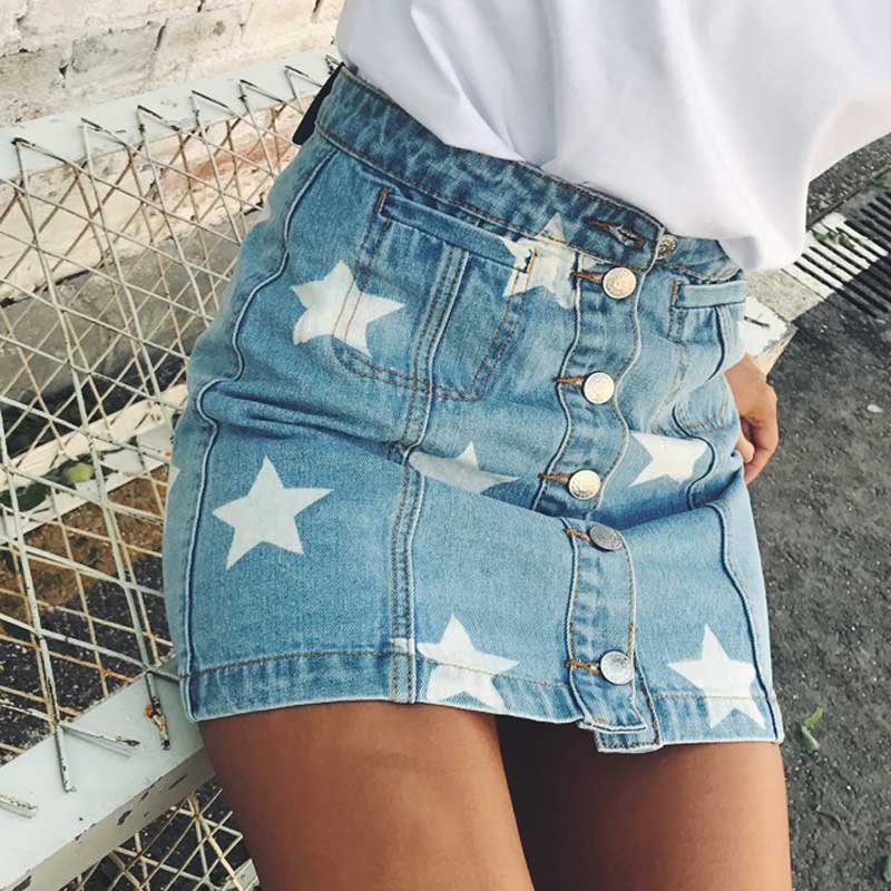 BOHO INSPRIED stars print denim skirt for women button high waist mini sexy girl skirts womens cotton chic denim women skirt new, Blue
BOHO INSPRIED stars print denim skirt for women button high waist mini sexy girl skirts womens cotton chic denim women skirt new, Blue