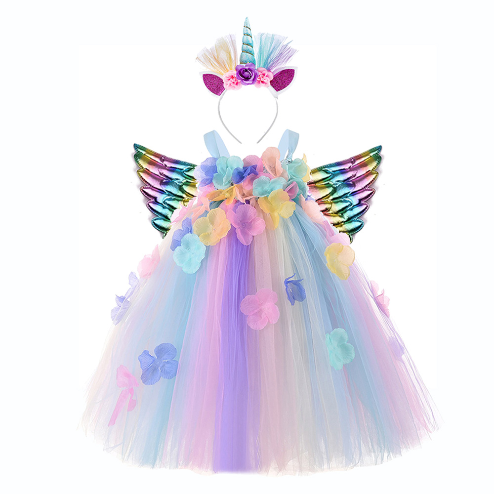 Flower Girls Unicorn Clothes for Kids Birthday Unicorn Dress Vestido Unicornio Princess Girls christmas Tutu Dress Baby Halloween Costume