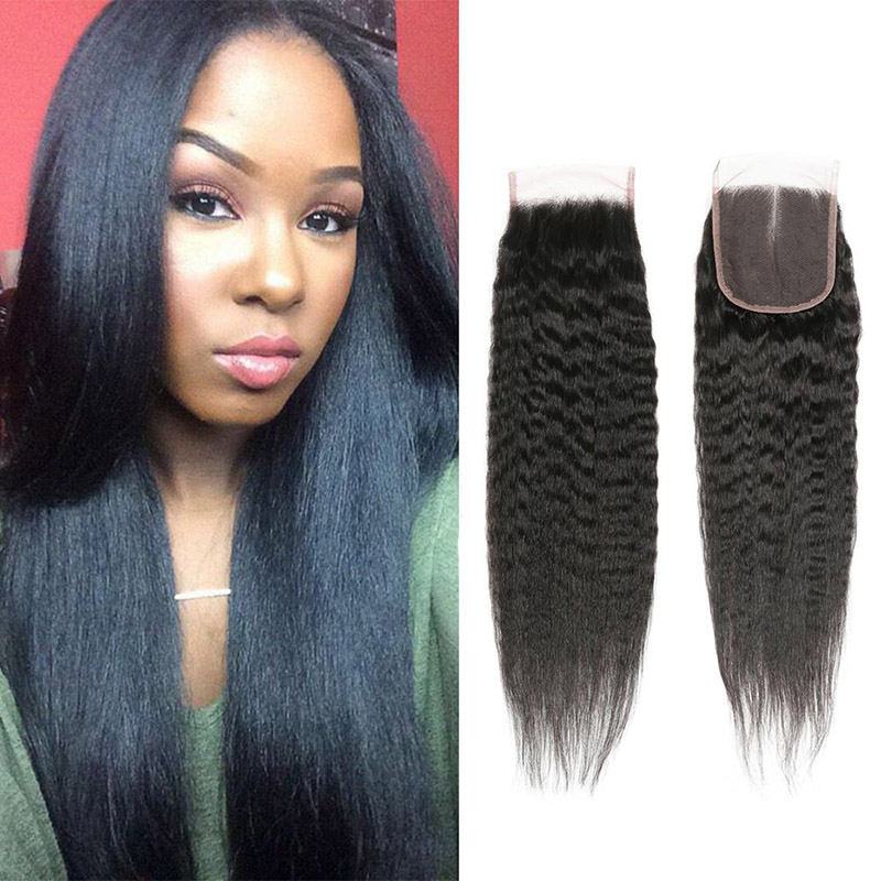 Inidan Ruyibeauty Virgin Hair 4X4 Lace Closure With Baby Hair Four By Four Closure Kinky Straight Yalki Lace Closure от DHgate WW