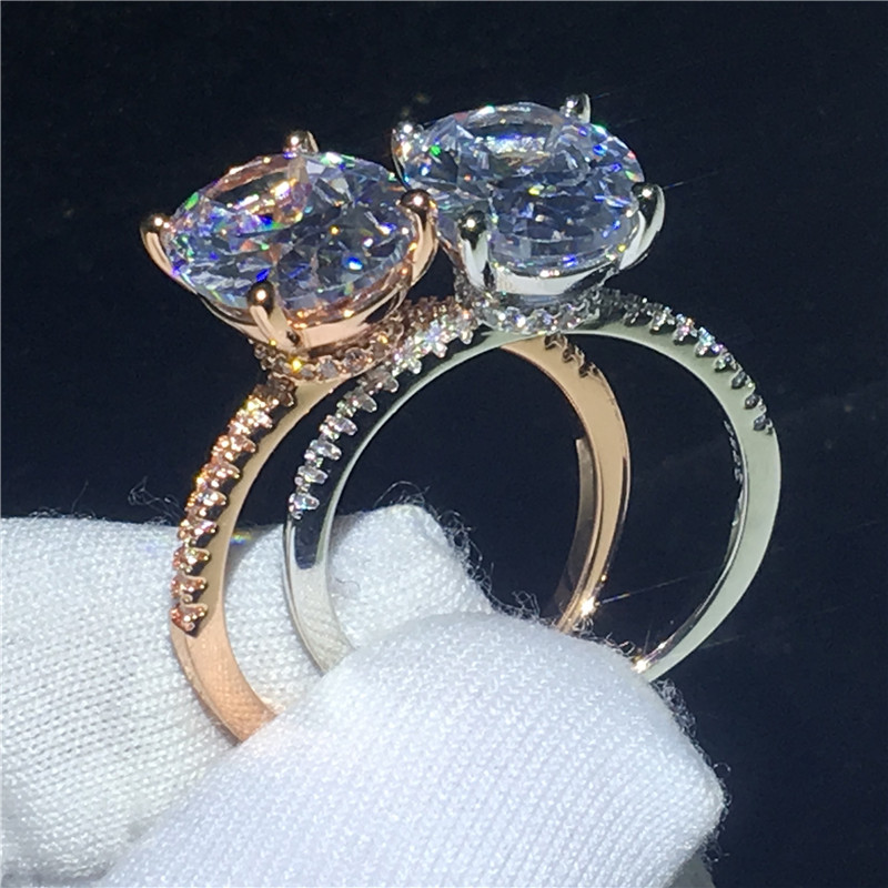 choucong 2018 Promise Finger Ring 925 sterling Silver oval cut 3ct Diamond Engagement Band Rings For Women Wedding Jewelry