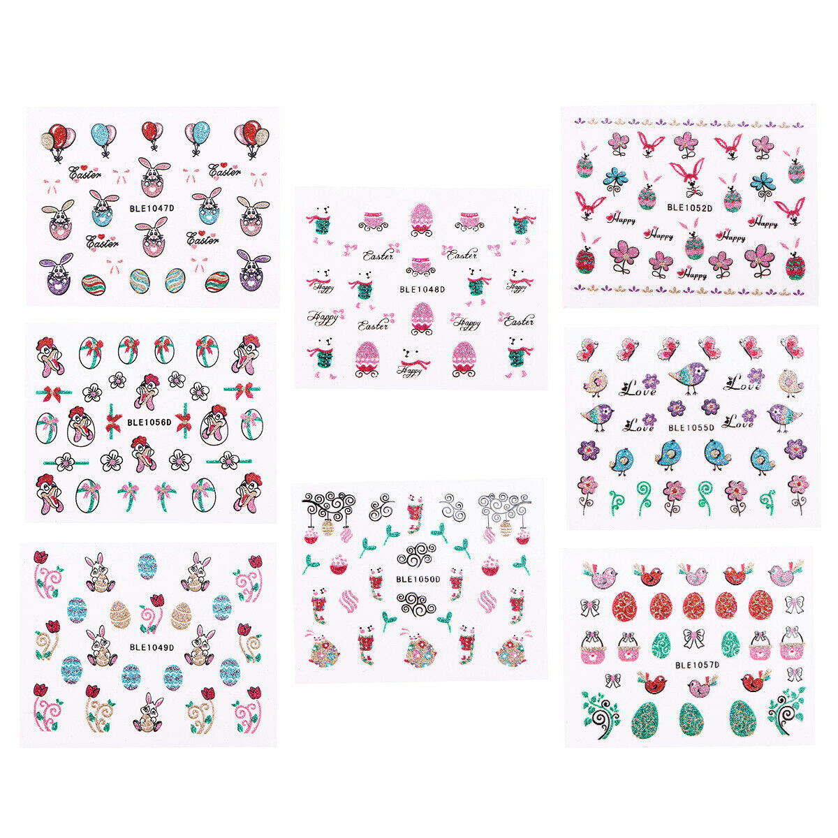 10 Pcs 3D Nail Stickers Exquisite Glitter Cartoon Patterned Easter Nail Stickers A987, White 
10 Pcs 3D Nail Stickers Exquisite Glitter Cartoon Patterned Easter Nail Stickers A987, White