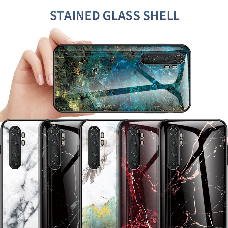 

Slim Glossy Marble Tempered Glass Case For Xiaomi Mi Note 10 Lite Mi 10 Lite Mi9 CC9 Mix 3 Max2 Mi8 mix2 6X, Light blue
