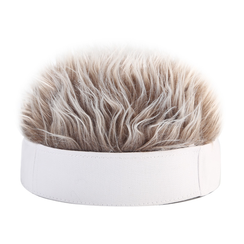 Fake Hair Wig Sun Cap for Men and Women Funny Cool Hip Hop Cap Short Melon Cap Solid Color Skullcap Baggy Retro Ski Fisherman Do wholesale