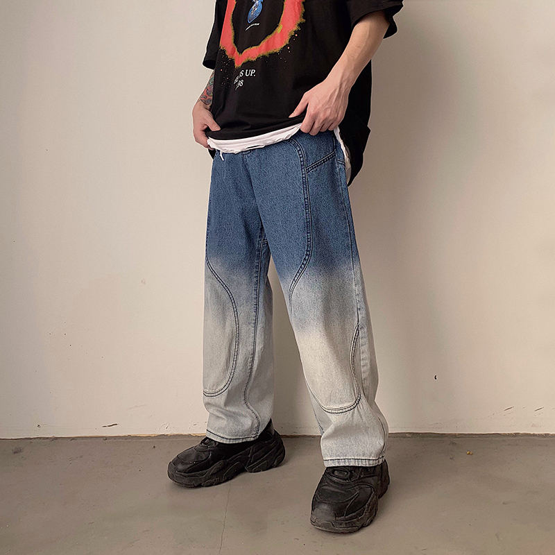 High Street Washed Gradient Loose Jeans Pants Men and Women Straight Hip Hop Casual Denim Trousers Streetwear Baggy Track Pants, Blue
High Street Washed Gradient Loose Jeans Pants Men and Women Straight Hip Hop Casual Denim Trousers Streetwear Baggy Track Pants, Blue