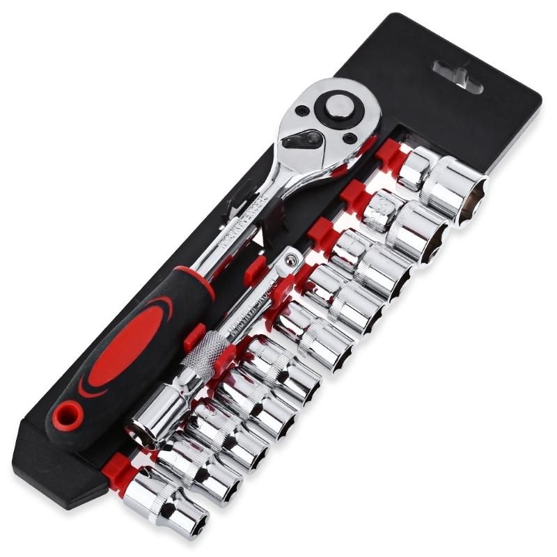 12Pcs/Set Universal Socket Wrench Set 1/4Inch Drive Ratchet Wrench Spanner Bicycle Motorcycle Car Repairing Tool Set
12Pcs/Set Universal Socket Wrench Set 1/4Inch Drive Ratchet Wrench Spanner Bicycle Motorcycle Car Repairing Tool Set