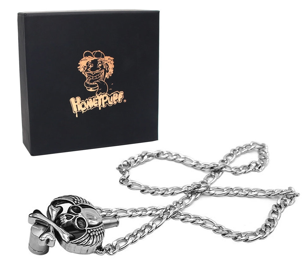 New Necklace Skull Metal Pipe Stainless Steel Funky Tobacco Smoking Cigarette Hand Pipe Dry Herb Pipes with Gift Box OIL Rigs Tool
New Necklace Skull Metal Pipe Stainless Steel Funky Tobacco Smoking Cigarette Hand Pipe Dry Herb Pipes with Gift Box OIL Rigs Tool