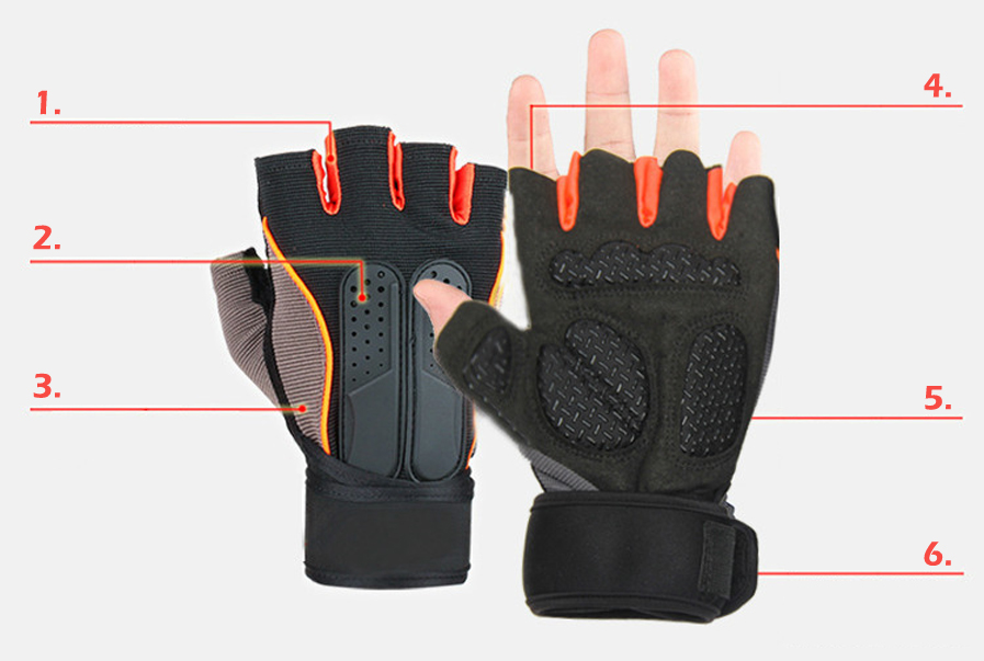 4 Colors Gym Body Building Training Fitness Gloves Outdoor Sports Equipment Weight lifting Workout Exercise breathable Wrist Wrap