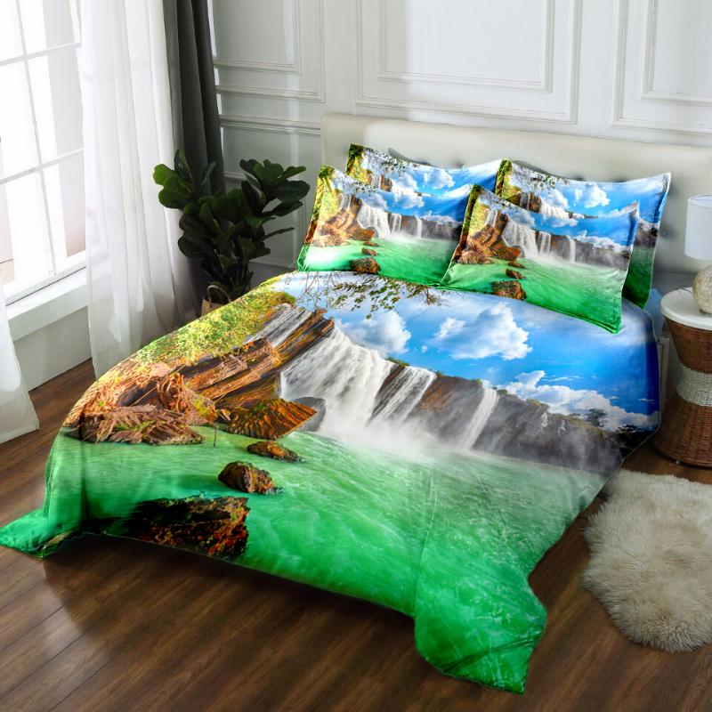 DIY Printed Bedding Duvet Cover set Waterfall Mountain Spring Pattern Soft Quilt Cover Pillowcase Home Comforter Bedding sets, Bpk-034 
DIY Printed Bedding Duvet Cover set Waterfall Mountain Spring Pattern Soft Quilt Cover Pillowcase Home Comforter Bedding sets, Bpk-034