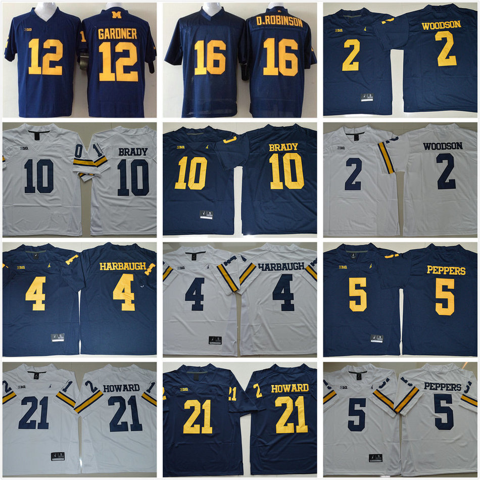 NCAA Michigan Wolverines Football College 10 Tom Brady Jerseys 2 Charles Woodson 4 Jim Harbaugh 5 Jabrill Peppers 21 Desmond Howard Jersey, Black
NCAA Michigan Wolverines Football College 10 Tom Brady Jerseys 2 Charles Woodson 4 Jim Harbaugh 5 Jabrill Peppers 21 Desmond Howard Jersey, Black