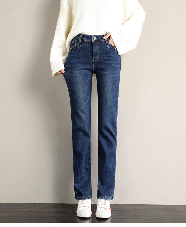 Deep Blue New Season Of Tall Waist Straight Leg Show Thin Buttock Loose Wool Warm Thickening Outside Women Wear Jeans
Deep Blue New Season Of Tall Waist Straight Leg Show Thin Buttock Loose Wool Warm Thickening Outside Women Wear Jeans