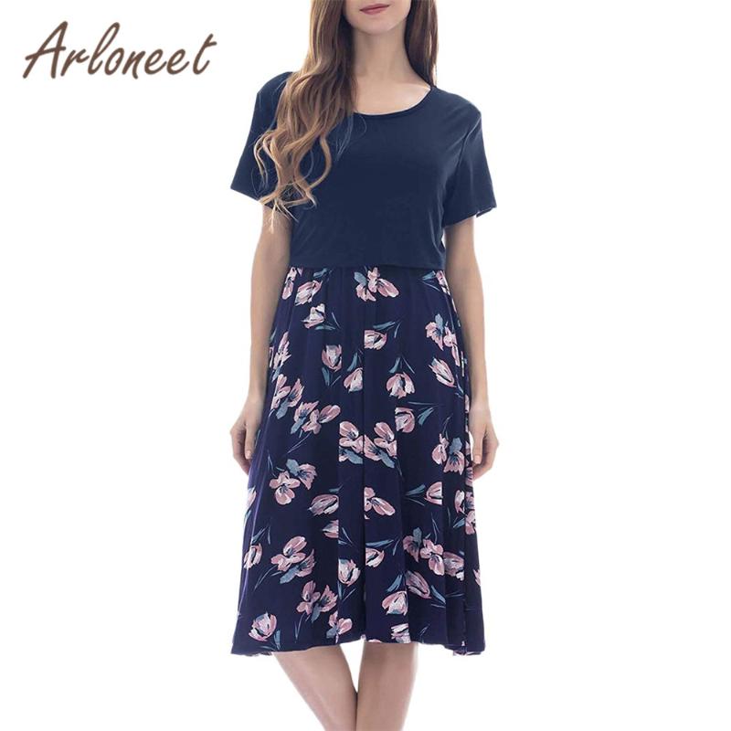 ARLONEET Clothes Women Maternity Dress Loose Flower Printed Nursing Dress Summer Ladies Pregnancy Clothes Casual, Navy blue
ARLONEET Clothes Women Maternity Dress Loose Flower Printed Nursing Dress Summer Ladies Pregnancy Clothes Casual, Navy blue