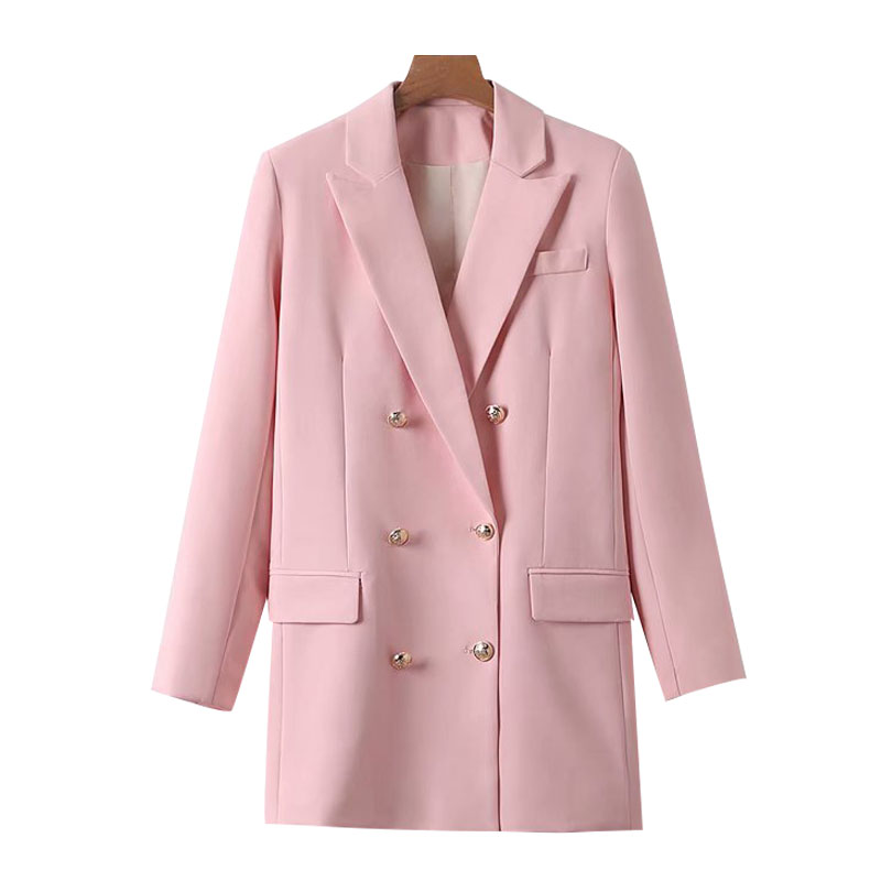 Women 2020 Fashion Office Wear Double Breasted Blazers Coat Vintage Long Sleeve Pockets Female Outerwear Chic Tops, As picture
Women 2020 Fashion Office Wear Double Breasted Blazers Coat Vintage Long Sleeve Pockets Female Outerwear Chic Tops, As picture