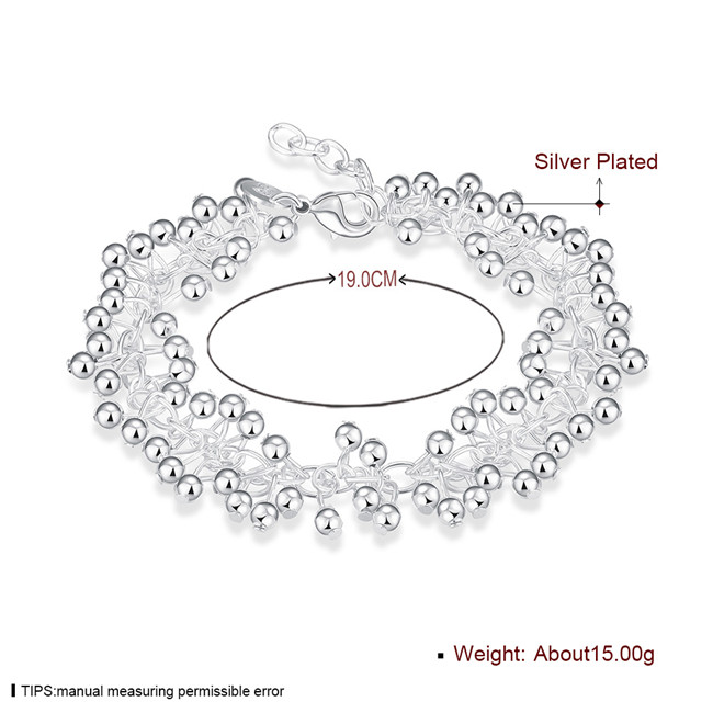 Hot sale best gift 925 silver Light Grape bracelet DFMCH017,Brand new fashion 925 sterling silver plated Chain link bracelets high grade