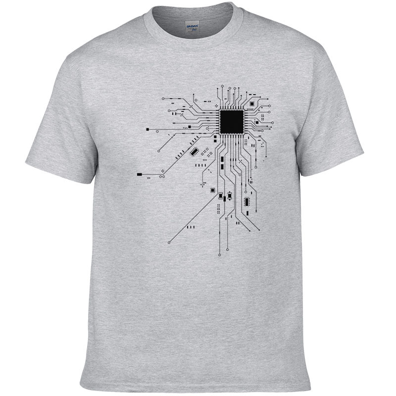 Computer CPU Core Heart T-Shirt Men's GEEK Nerd Freak Hacker PC Gamer Tee Summer Short Sleeve T Shirt