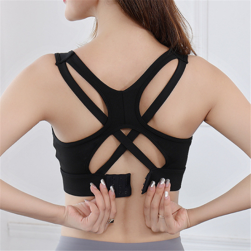 Adjustable Back Buckle Women Sports Bra Sexy Running Yoga Bra High Strength Shockproof Gym Fitness Sujetador Deportivo, Black
Adjustable Back Buckle Women Sports Bra Sexy Running Yoga Bra High Strength Shockproof Gym Fitness Sujetador Deportivo, Black