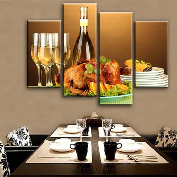 Wall Art Picture Spray Painting on Canvas Unframed Home Decoration White Wine Turkey