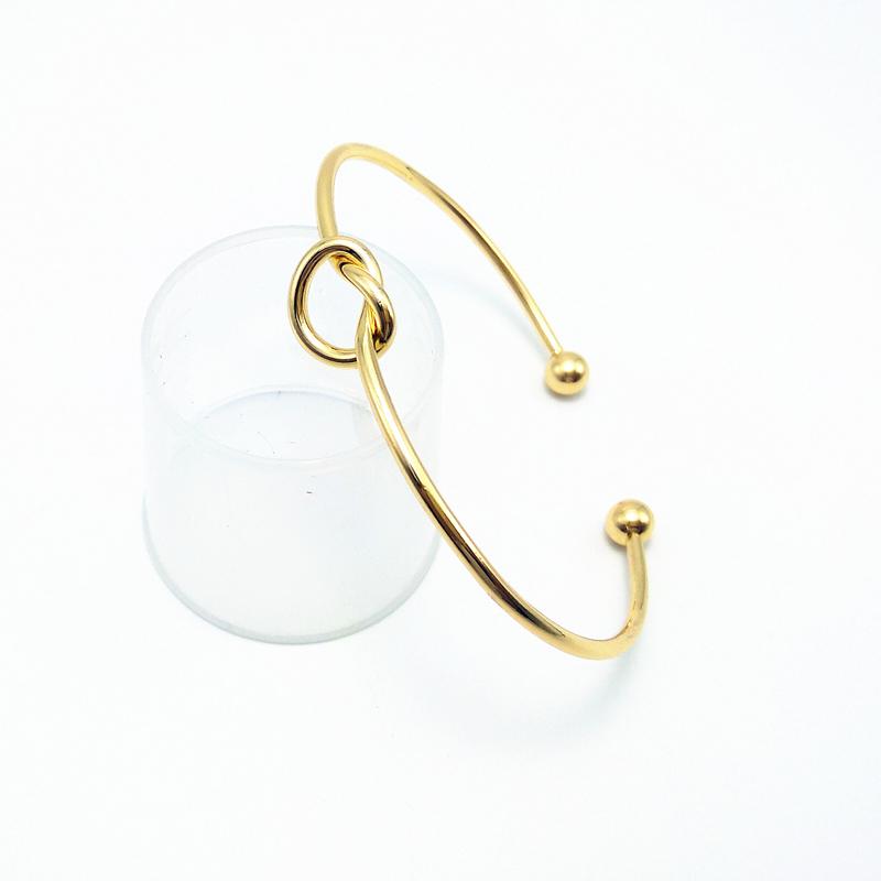 Bangle Bracelet Jewelry New Fashion Gold Silver Rose Gold Black Color Zinc Alloy Brief Knot Heart Women Girl Bangle Jewelry