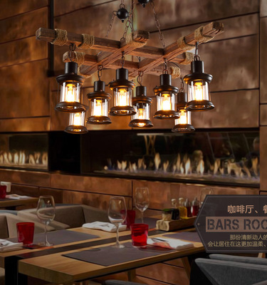 Wooden Pendant Lamps Kitchen Bar Dining room Salon lustre suspension Industrial Vintage Loft Chandelier luminaire light fixtures