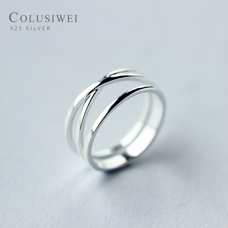 Cluster Rings COLUSIWEI Real 925 Sterling Silver Simple Double Layer Fashion Ring For Women Geometric Cross Finger Jewelry
Cluster Rings COLUSIWEI Real 925 Sterling Silver Simple Double Layer Fashion Ring For Women Geometric Cross Finger Jewelry
