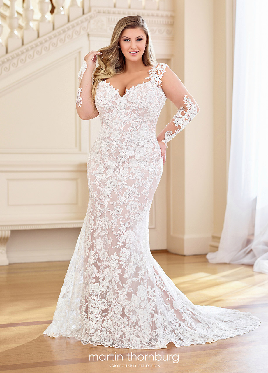 Stunning Plus Size Mermaid Lace Wedding Dresses With Detachable Train Long Sleeves Bridal Gowns Sweetheart Neck Trumpet Vestidos De Novia