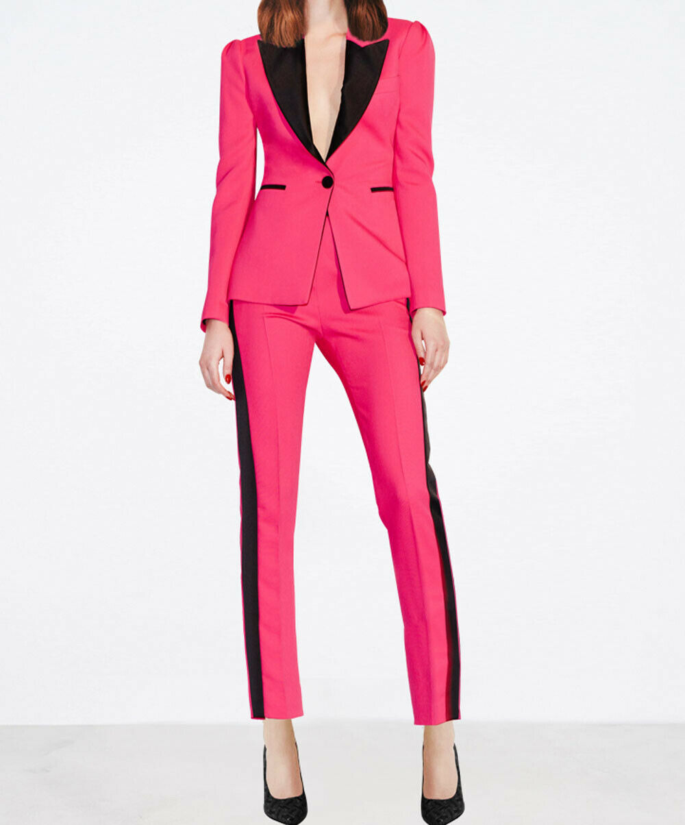 Rose Pink Mother of the Bride Suits Women Formal Party Evening Suits Slim Fit Work Wear Ladies Office Tuxedos Guest Wedding Outfits