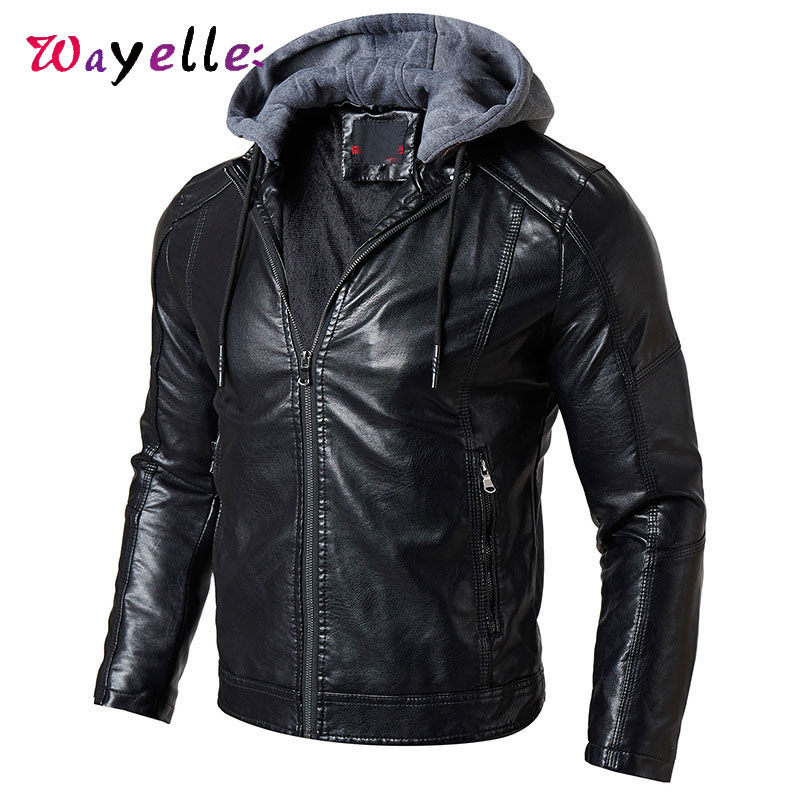 Motorcycle Jacket Winter Fleece Hat Detachable PU Leather Jackets and Coats Warm Casual Slim Fit Solid Faux Leather Jackets, Black
Motorcycle Jacket Winter Fleece Hat Detachable PU Leather Jackets and Coats Warm Casual Slim Fit Solid Faux Leather Jackets, Black