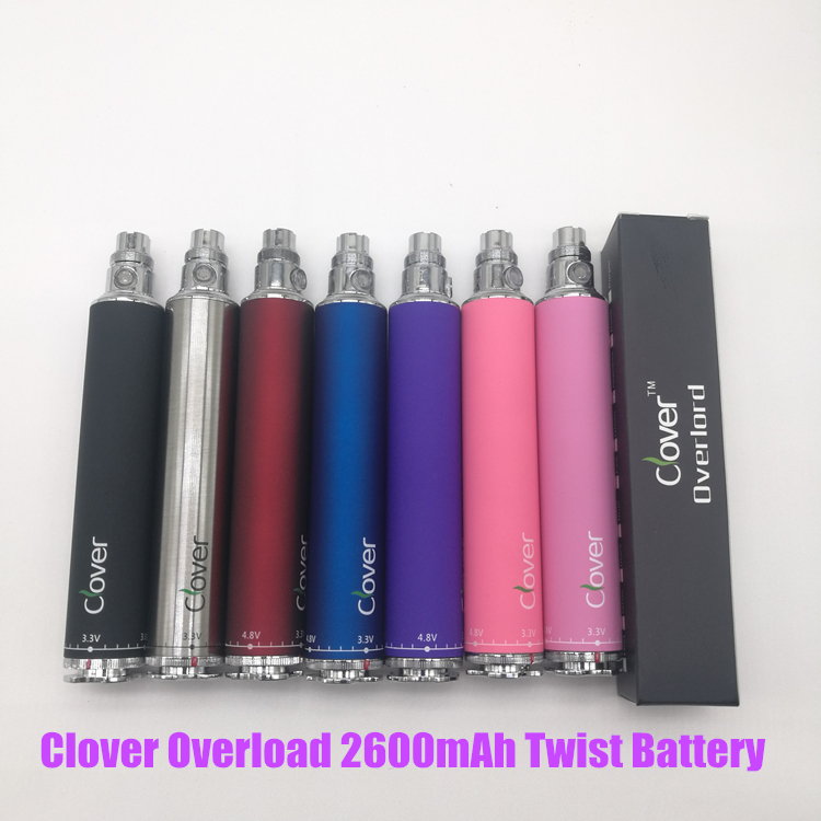 100% Authenic Clover Overlord 2600mah 510 Battery Twist Voltage 3.2~4.8V Clover 2600mah Many Colors Available DHL Free Shipping
100% Authenic Clover Overlord 2600mah 510 Battery Twist Voltage 3.2~4.8V Clover 2600mah Many Colors Available DHL Free Shipping